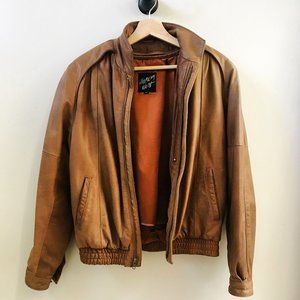 Vintage 80's Tannery West leather bomber